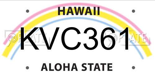 KVC361 Hawaii License Plate