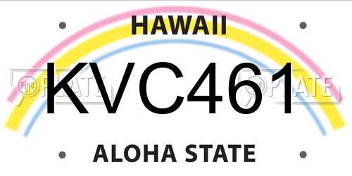 KVC461 Hawaii License Plate