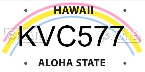 KVC577 Hawaii License Plate