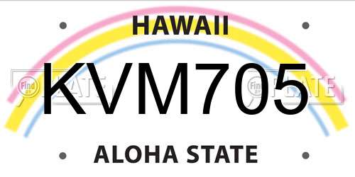 KVM705 Hawaii License Plate