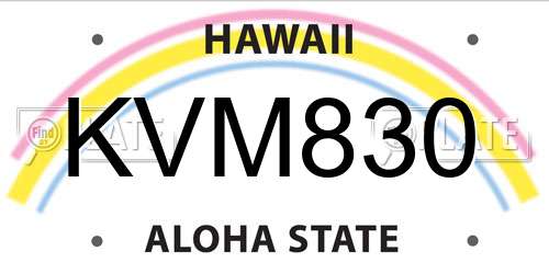 KVM830 Hawaii License Plate