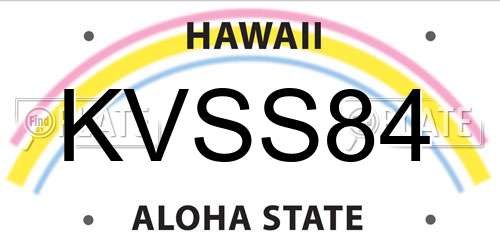 KVSS84 Hawaii License Plate