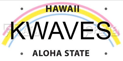 KWAVES Hawaii License Plate
