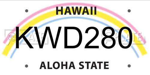 KWD280 Hawaii License Plate