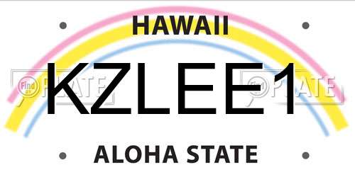 KZLEE1 Hawaii License Plate