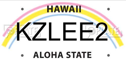 KZLEE2 Hawaii License Plate