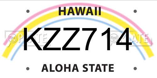 KZZ714 Hawaii License Plate