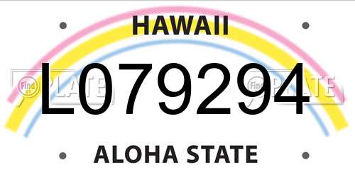L079294 Hawaii License Plate