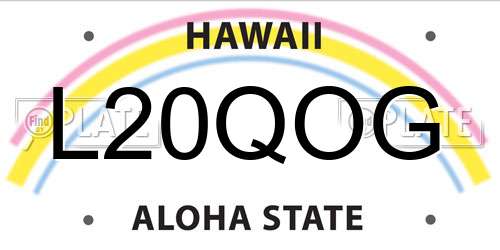 L20QOG Hawaii License Plate