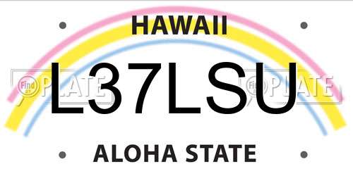 L37LSU Hawaii License Plate