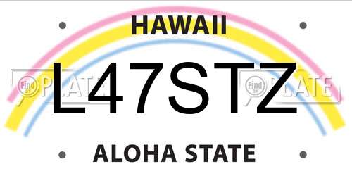 L47STZ Hawaii License Plate