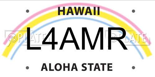 L4AMR Hawaii License Plate