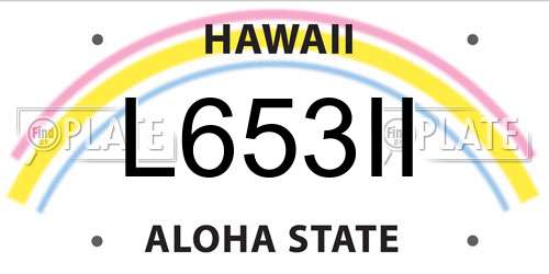 L653II Hawaii License Plate