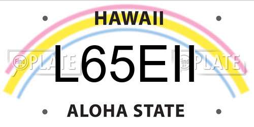 L65EII Hawaii License Plate