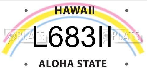 L683II Hawaii License Plate