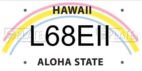 L68EII Hawaii License Plate