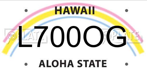 L700OG Hawaii License Plate