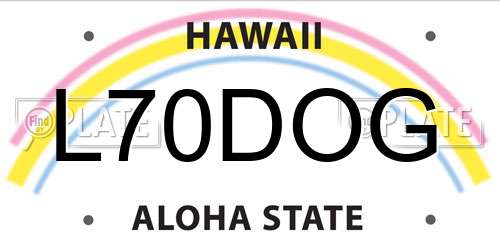 L70DOG Hawaii License Plate