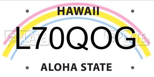 L70QOG Hawaii License Plate