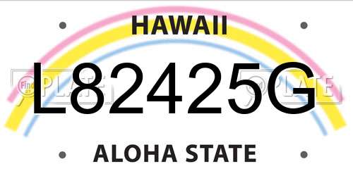 L82425G Hawaii License Plate