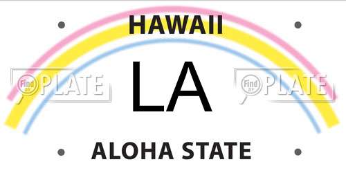 LA Hawaii License Plate