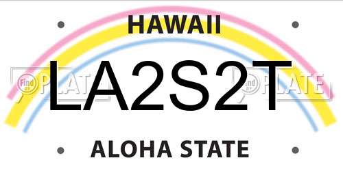 LA2S2T Hawaii License Plate