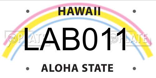 LAB011 Hawaii License Plate