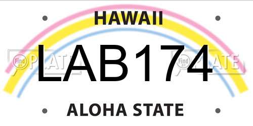 LAB174 Hawaii License Plate