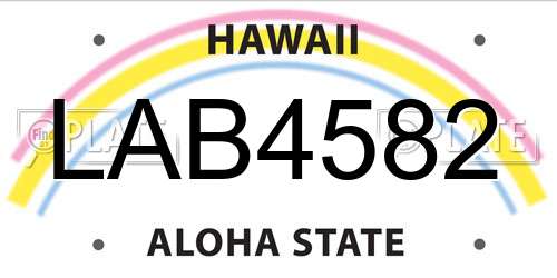 LAB4582 Hawaii License Plate