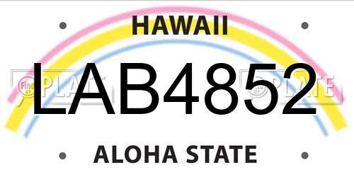 LAB4852 Hawaii License Plate