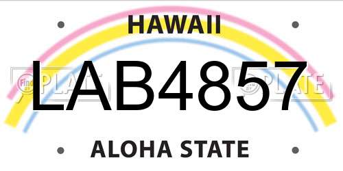 LAB4857 Hawaii License Plate
