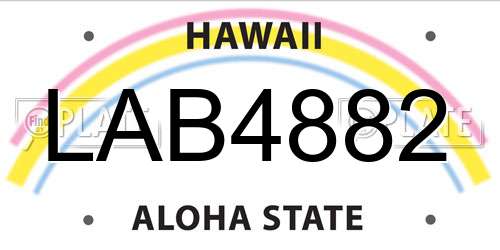 LAB4882 Hawaii License Plate