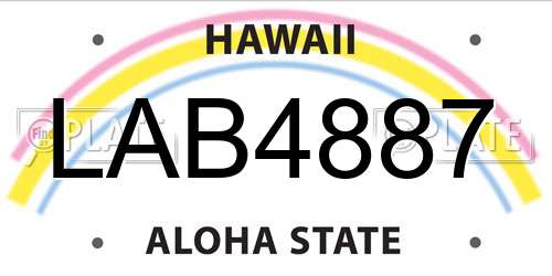 LAB4887 Hawaii License Plate