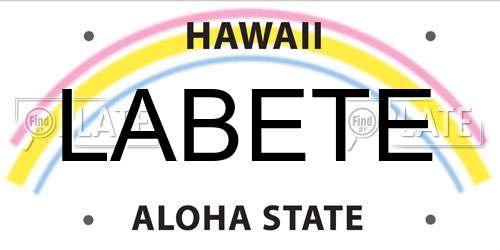LABETE Hawaii License Plate