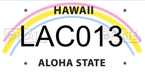 LAC013 Hawaii License Plate