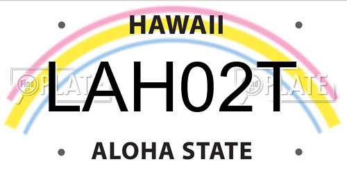 LAH02T Hawaii License Plate