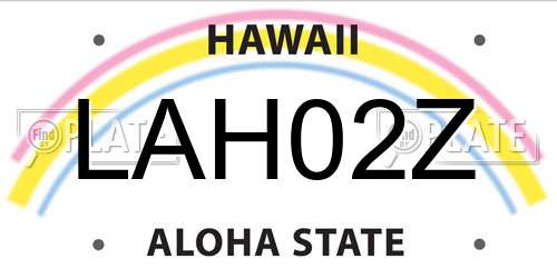 LAH02Z Hawaii License Plate