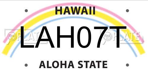 LAH07T Hawaii License Plate