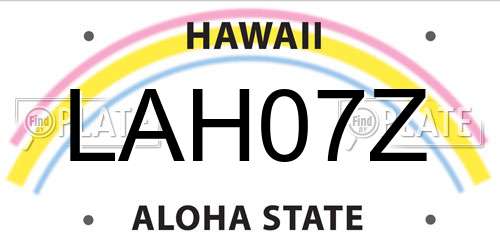 LAH07Z Hawaii License Plate