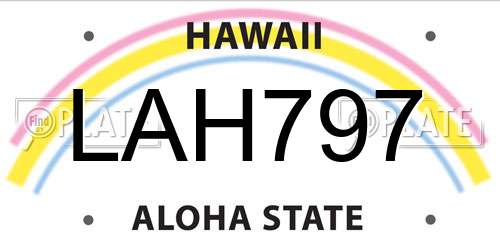 LAH797 Hawaii License Plate