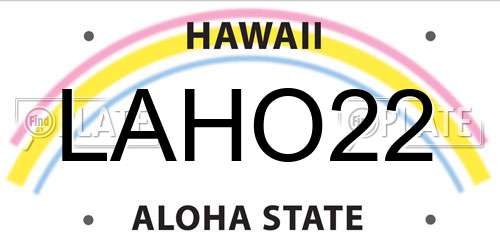 LAHO22 Hawaii License Plate
