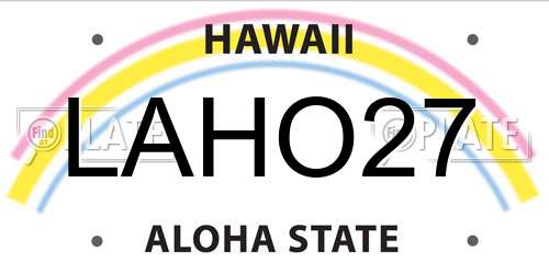 LAHO27 Hawaii License Plate