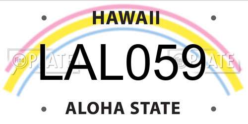 LAL059 Hawaii License Plate