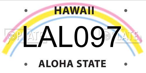 LAL097 Hawaii License Plate