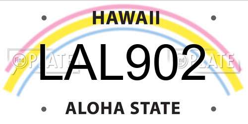 LAL902 Hawaii License Plate