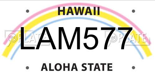 LAM577 Hawaii License Plate