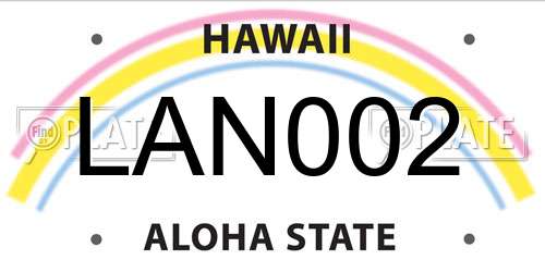 LAN002 Hawaii License Plate