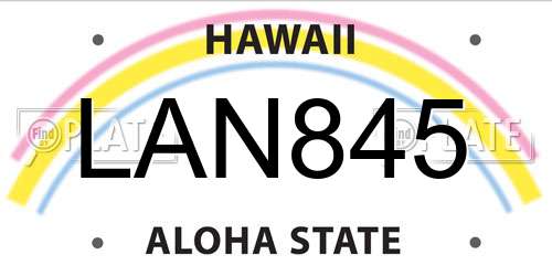 LAN845 Hawaii License Plate