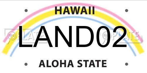 LAND02 Hawaii License Plate