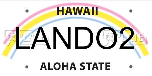 LANDO2 Hawaii License Plate